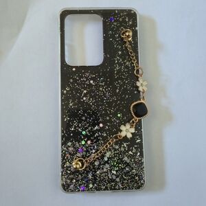Glitter Sequin Hand Strap Phone Case for Samsung Galaxy S20 Ultra Black